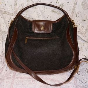 Tory Burch wool and leather hobo purse bag handbag